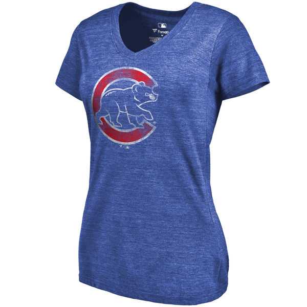 Women's Chicago Cubs Fanatics Branded Primary Distressed Team Tri Blend V Neck T-Shirt Heathered Royal FengYun,We sell and wholesale Women's Chicago Cubs Fanatics Branded Primary Distressed Team Tri Blend V Neck T-Shirt Heathered Royal FengYun on line form chian!